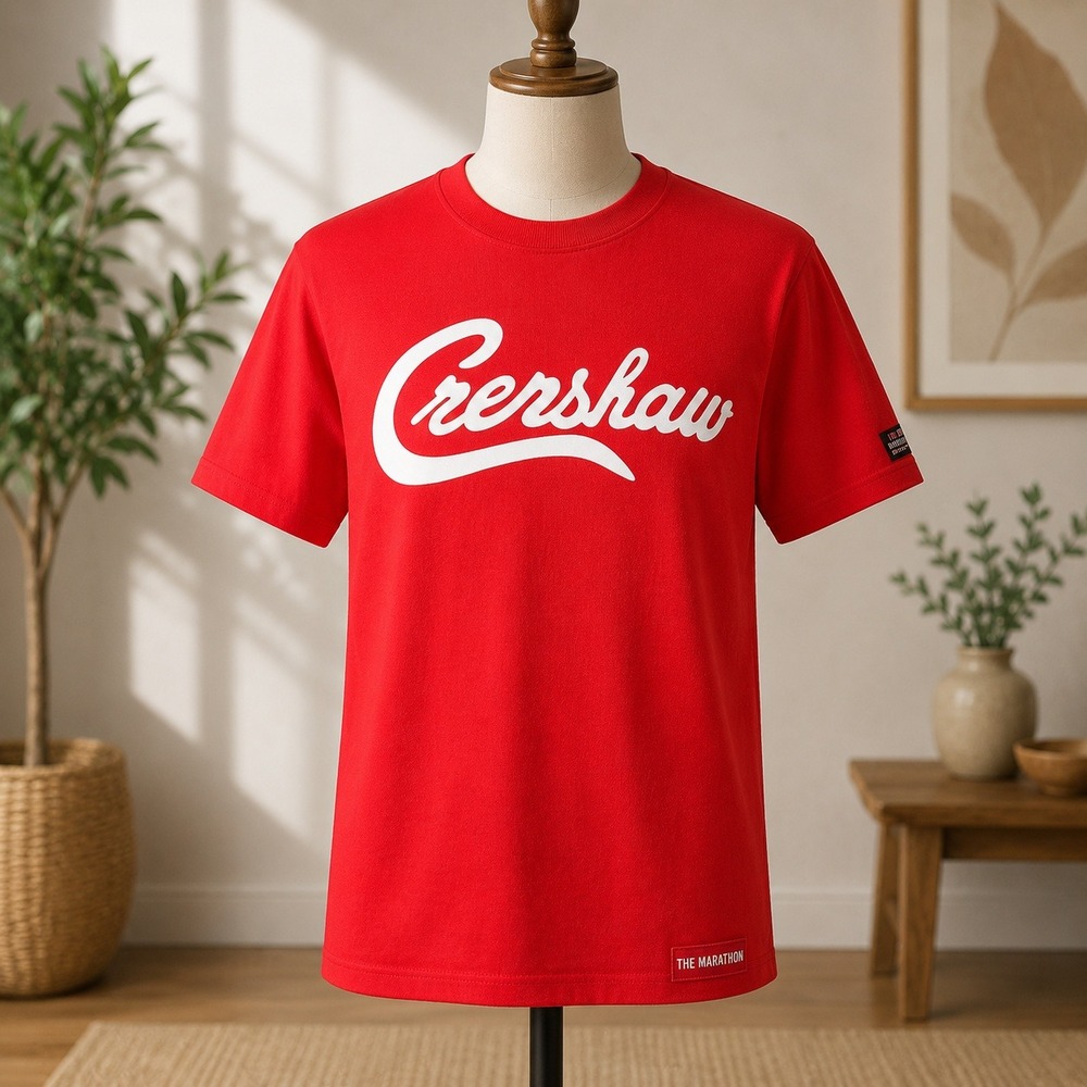 NWT The Marathon Clothing Crenshaw T-Shirt Mens Small Red Nipsey Hussle TMC Tee